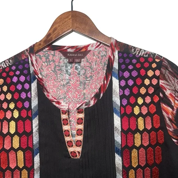 Ranna Gill Anthropologie Embroidered Spectral Peasant Top Blouse Size Small‎ - Picture 5 of 8